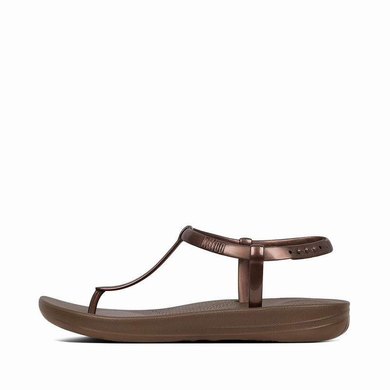 FitFlop Iqushion Pearlised Tiefes Braun - FitFlop Flip Flops Damen Sale [IAUX-23497]